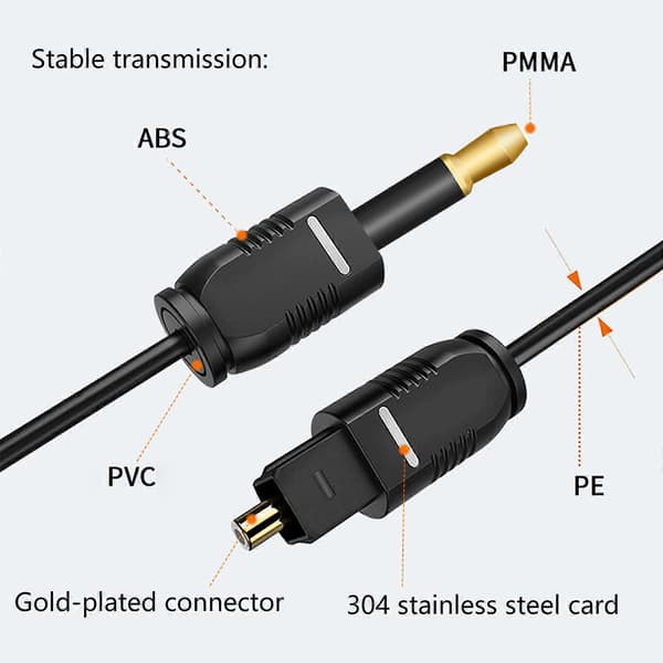 192KHz Optisk til Kabeladapter Opgraderer Forbindelse Optisk Lyd til 3.5mm for Forbedret Lyd i Hjemmeunderholdning 3 meters
