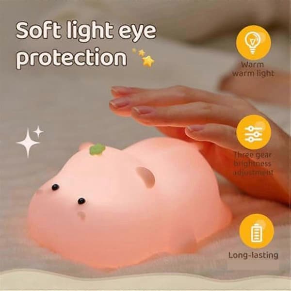 Bedårende genopladelig LED-natlampe til soveværelser Blød silikone touch-lampe med varmt lys design gave – ls