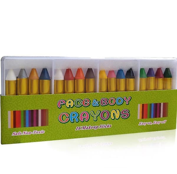 16 farver børnefarveblyanter til kropsmaling – ls 0.8*5.5CM