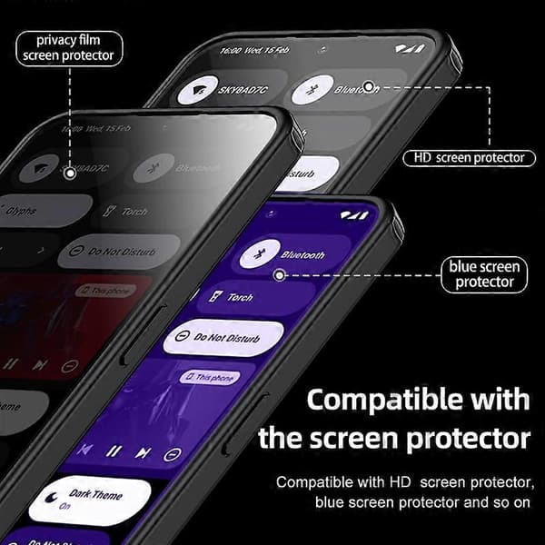 Armor Klar TPU Hårdt PC Telefoncover til Nothing Phone 2 Matte Black