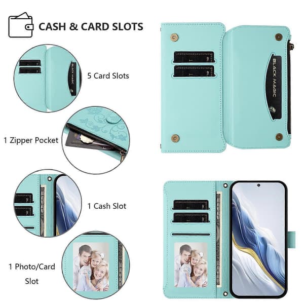 Læderpung-etui med lynlås til iPhone 13 mini —ls For iPhone XS Max