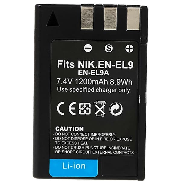 Til Nikon D40 D40X D3000 D5000 D60 Kamera Batteri Oppladbart 1200mAh 7.4V Batteri Erstatning (hvit)