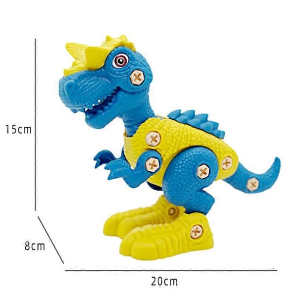 3 st barn DIY demontering dinosaurieleksak elektrisk borr skruvmontering dinosaurie