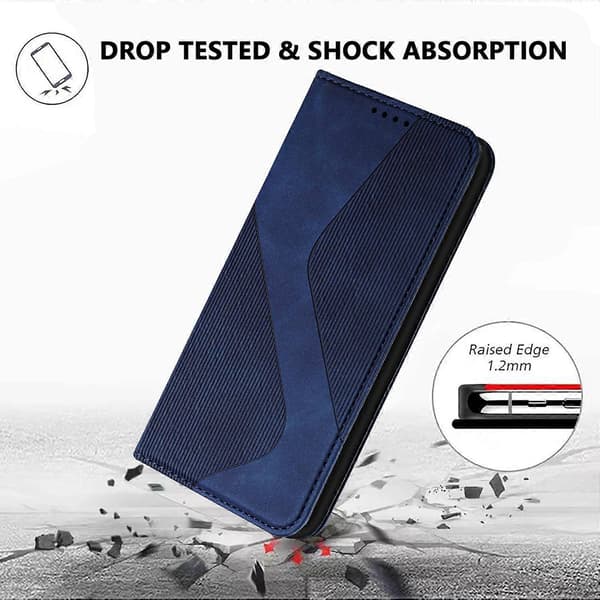 Kompatibel med Honor 600 Smart 5G Telefonfodral Hudvänlig Läderplånboksfodral med Stativ Blue