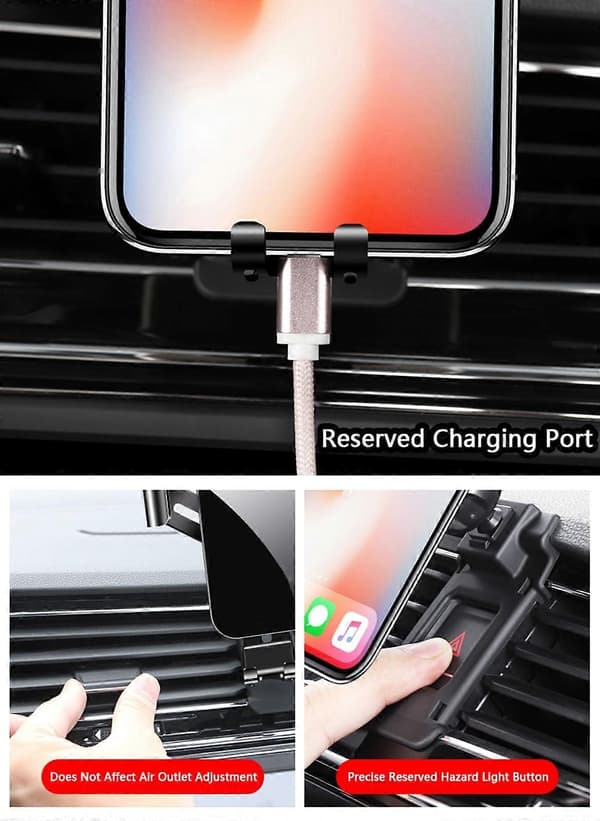 Biltelefonholder for Ford Mondeo 2007-2012, justerbart 360° roterende feste med støtsikkert stabilt grep, rød