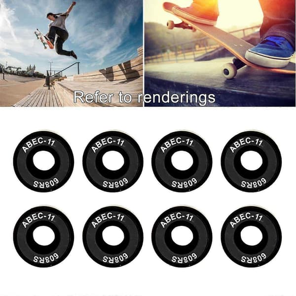 608RS ABEC-11 Skateboard Longboard Kulelager Svart—ls