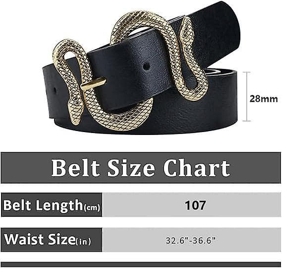 Dame moteskinnbelte med slangespenne – ls Black