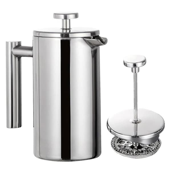 350ml/800ml/1000ml Stempelkande i rustfrit stål, dobbeltvægget isoleret kaffemaskine BY—ls