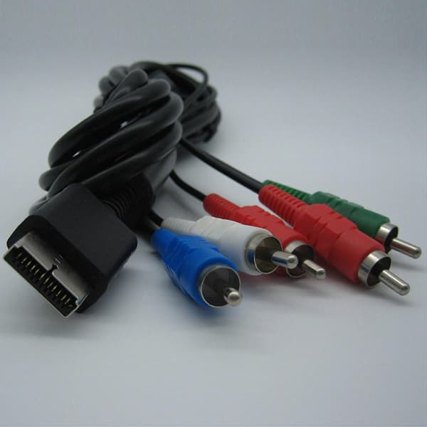 2X Ypbpr til PS2/PS3/PS3 Slim HlsV-Ready TV HD Komponent AV-kabel 5-leder 1,8M Sort[ls] Musta