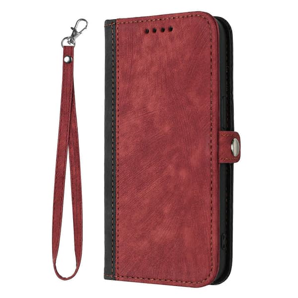 Til Huawei Mate 10 Pro Side Spænde Dobbelt Fold Håndrem Læder Telefonetui Red