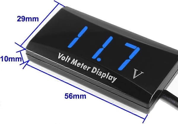 Bil DC 12V Digital Voltmeter LED Voltmeter Vanntett Støtsikker DC 12V Spenningsmåler Voltmeter for Motorsykkel og Bil Spenningsmåler Voltmeter (Blå L