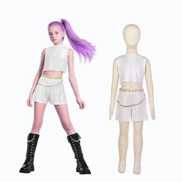 Demon Hunter K-POP Kostym Halloween 110CM Kvinnor Barn Kostym-02