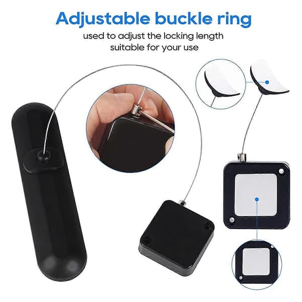 Retractable Remote Control Lock: 1.9m Upgraded Pull Safety Lanyard with Adjustable Cable Lock