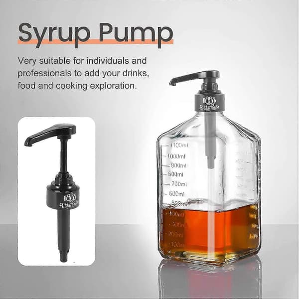 5-pak kaffedispenser siruppumpe sort væskedispenser kompatibel med sirup, snegle, smagsstoffer og mere, 10 ml