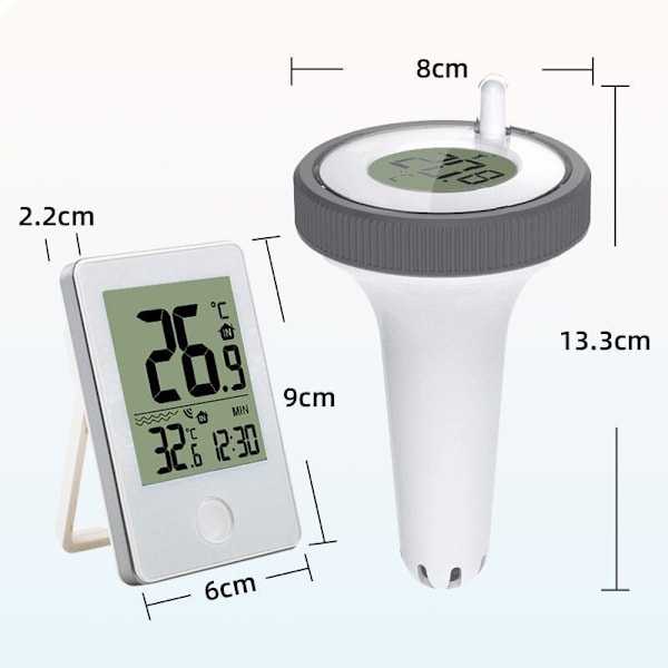 Pooltermometer Digital Wifi Termometer med Digital Pooltermometer, LCD-Skärm, IPX7 Flytande Termometer för Pool
