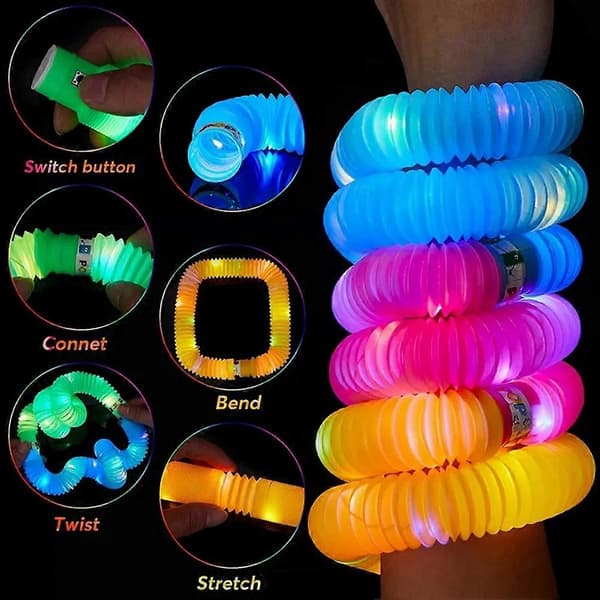 2,9 cm pakke LED-rør dekompression teleskoprør udluftning LED-lys vandrør farveboks 12 stk regnbue Colour A