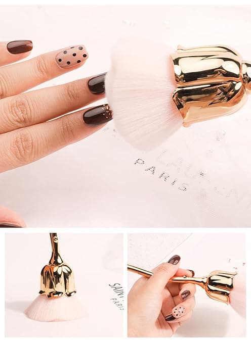 Manicure Støvbørste, Pink Rose Børste, Velegnet til Negletrimning