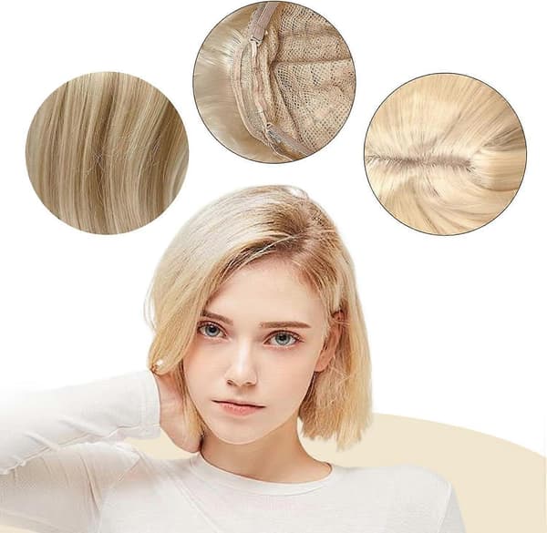 Blond Bob Paryk med Pandehår - Chic Kort Hårstykke til Daglig Glamour, Fester & Festlige Begivenheder