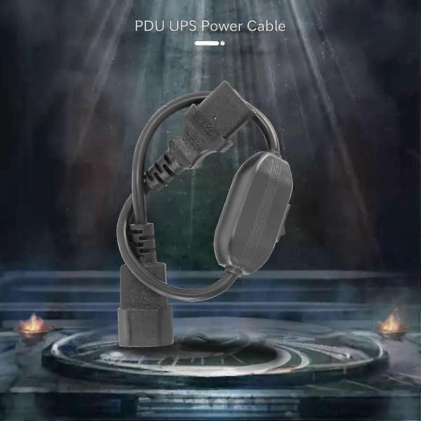 PDU UPS -virtajohto, IEC 320 C14 - C13 virtakytkimellä 30cm musta