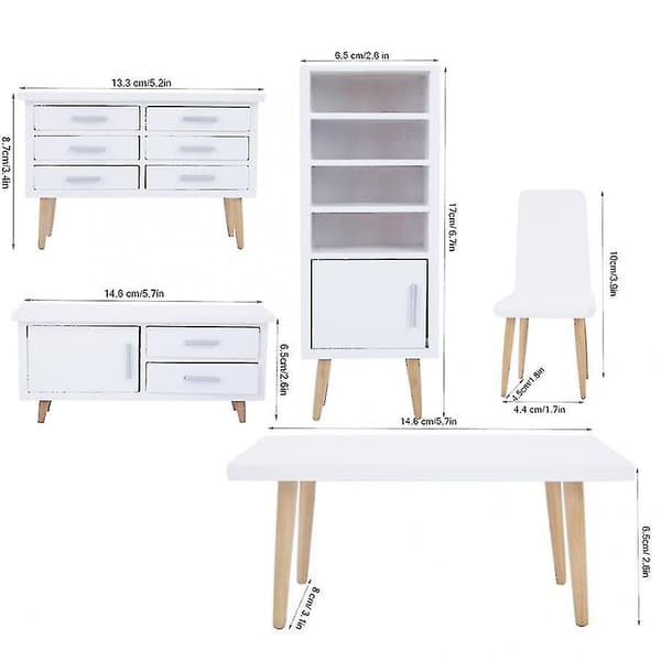 Trædukkehusmøbellegetøj 6pcs Living Room