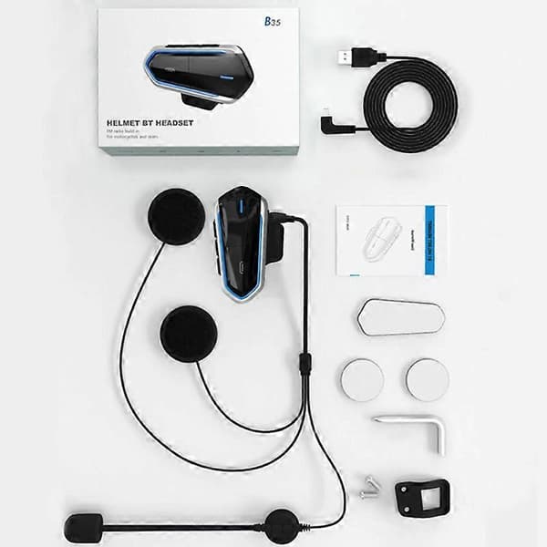Profesjonelt motorsykkel Bluetooth-headset in-ear løpeørepropper IPX4 vanntett Blue