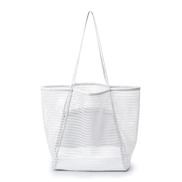 Mesh strandveske for kvinner skulderveske – ls white