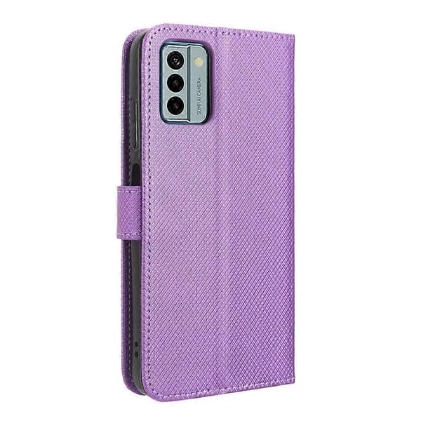 Til Nokia G22 4G Diamant Tekstur Læder Telefoncover Purple