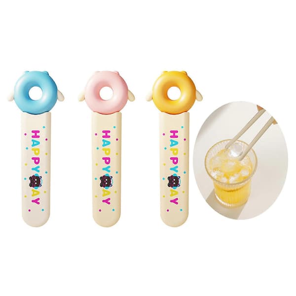 Mess Release Spiseværktøj Bærbare Donuts Design Madclips til Rene Hænder Snackholdere Robuste Madgribere Gul—ls Yellow