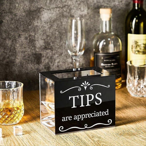 Tipsbokser for penger Akryl Tips Kontantboks Donasjons Tipsbøtte