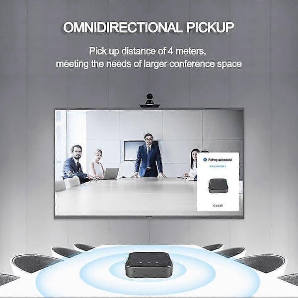 Smart Docking Station Konferencehøjttaler Videokonference Omnidirektionel Mikrofonhub kompatibel med PC Bærbar Computer[ls] Gray