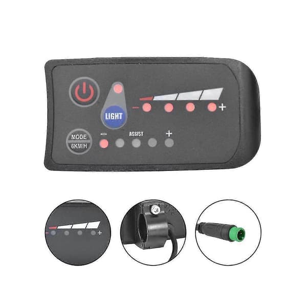 S810 E-cykelmåler LED-display 48V IP65 UART-protokol til elcykel Elcykelmåler 6-benet