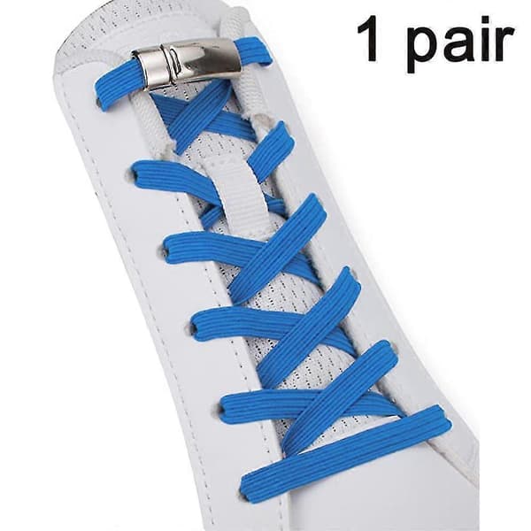 1 par elastiske snørebånd uden binding, med magnetisk snørebåndslås - One Size passer til alle børn og voksne (multi valgfri) [ls] Light blue