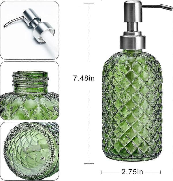 Hånddesinfeksjonsflaske Såpedispenser Baderomssåpedispenser påfyllbar flytende glasssåpedispenser for håndsåpe, lotion[ls] Blue
