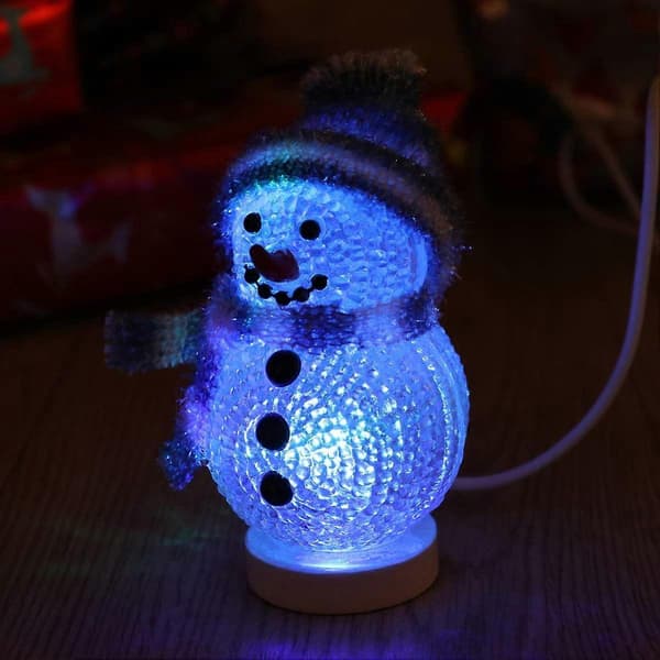 Julesnemand Natlys, LED Lys USB Natlys Mini Lysende Snemand Bordpynt til Hjem Soveværelse—ls