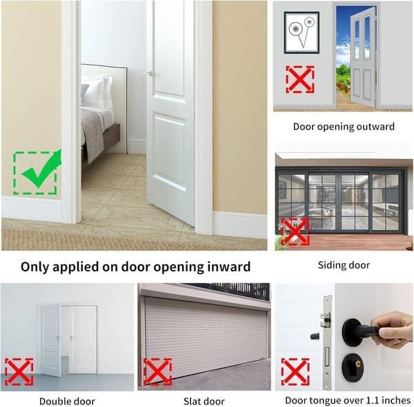 Portable Door Lock 2 Pack Extra Lock for Home, Hotel and Apartment
