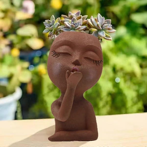 Ansiktsplanter, Hodeplanter, Damehodeblomsterpotte, Jenteansiktsblomsterpotte/[ls] Beige