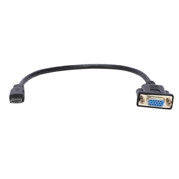 Mini HDMI - VGA M/F-liitinsovitinkaapeli 0,3M 1FT[ls] musta