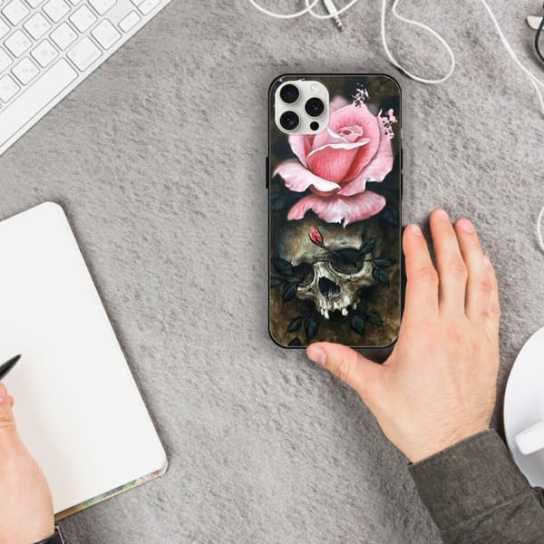2-pak Dødningehoved iPhone 15 Pro Max Mobilcover, Malet Silikone iPhone 15 Pro Max Cover til iPhone 15 Plus 15 Pro Max Black—ls Black iPhone 15 Pro Max