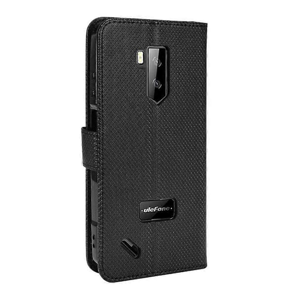 For Ulefone Armor X9 Diamanttekstur Skinntelefonveske Black