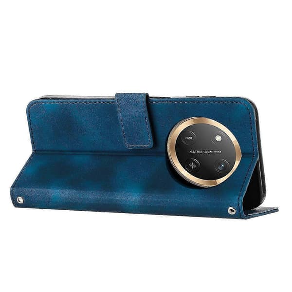 Fodral för Honor Magic 7 Lite Skyddande Flip PU Läder Telefonfodral Kompatibel med Honor Magic 7 Lite Blue