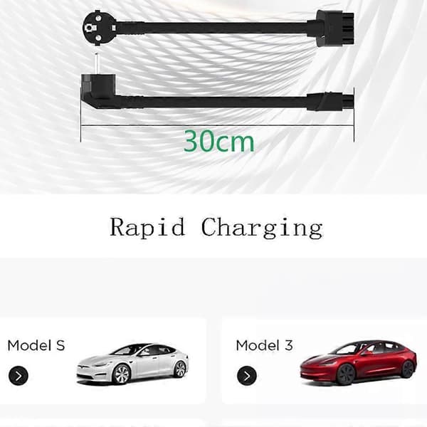 EU Schuko-adapter til Tesla Model S 3 X Y Gen 2 UMC Universal Mobile Connector 16A-adapter Svart