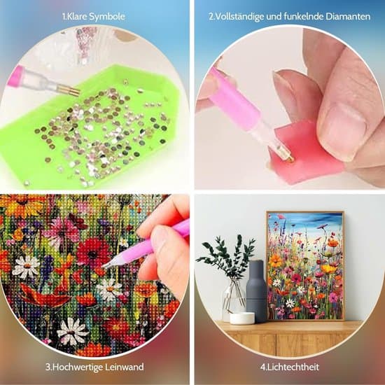 Diamantmaleri Blomster Håndværkssæt til Voksne 30 x 40 cm—ls