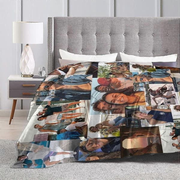 JJ Collage Outer Banks Teppe Sengetøy Rominnredning Flanelltepper Kompatibel med Seng Sofa