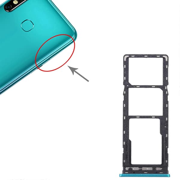 För Tecno Spark Go 2022/Spark 6 Go SIM-kortfack + Micro SD-kortfack Green