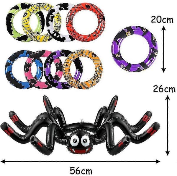 Halloween Edderkopp Ringkast Spill Oppblåsbart Edderkopp Ringkast Spill Ringer Halloween Festspill 6 ordinary
