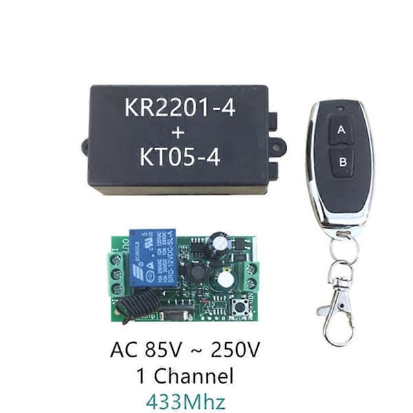 433MHz trådløs fjernkontrollbryter 1CH relémottakermodul og sender – ls