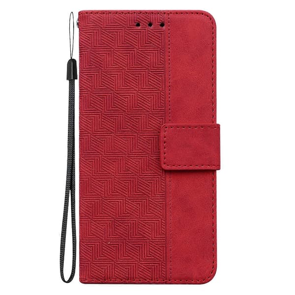 För Nothing Phone 1 Geometriskt präglat flip-läderfodral Red