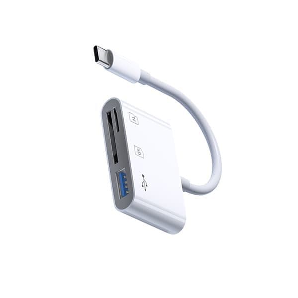 INF 3-in-1 kortinlukija, USB-C–SD/TF/USB
