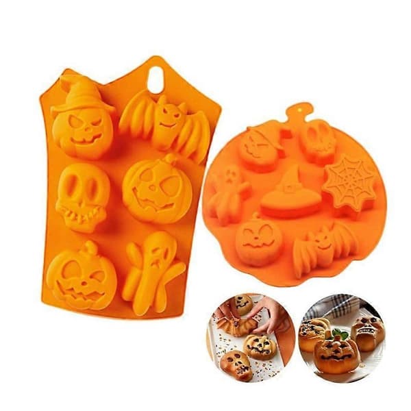 Halloween cookie Silikone Model kranie græskar spøgelse flagermus cookie model til fest[ls] round