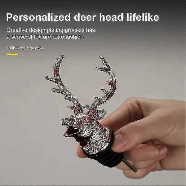 Jägermeister-dispenser sinklegering hjortehode helletut vinuttrekker sølv helletut bartilbehør Silver deer head